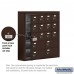Salsbury Cell Phone Storage Locker - with Front Access Panel - 5 Door High Unit (5 Inch Deep Compartments) - 12 A Doors (11 usable) and 4 B Doors - Bronze - Surface Mounted - Resettable Combination Locks
